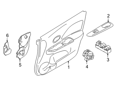 Finisher-Power Window Switch,Front RH Diagram for 80960-5EF1A