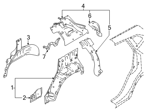 2020 Nissan Rogue Sport Inner Structure - Quarter Panel Diagram