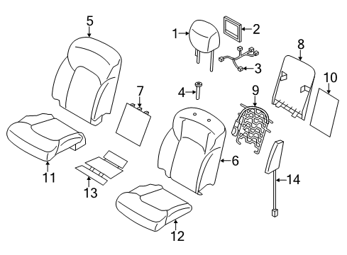 Headrest Assy-Front Seat Diagram for 86400-6JL0B