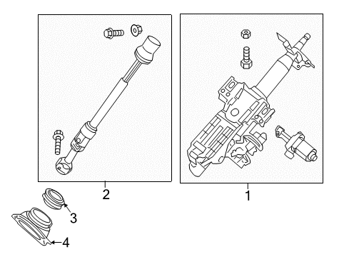 Column Assy-Steering,Upper Diagram for 48810-3KA2A