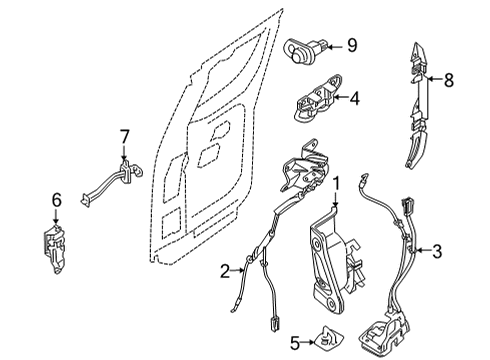 2022 Nissan Frontier Lock & Hardware Diagram 3
