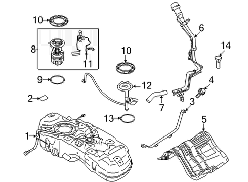 2021 Nissan Rogue Fuel System Components Diagram 1