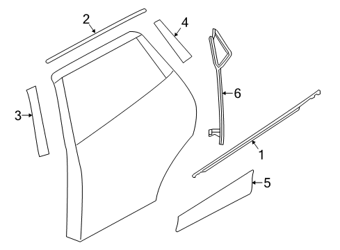 MOULDING - REAR DOOR OUTSIDE, LH Diagram for 82821-6MA1A