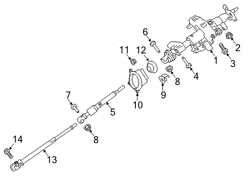 Column Assy-Steering,Upper Diagram for 48810-9FV0B