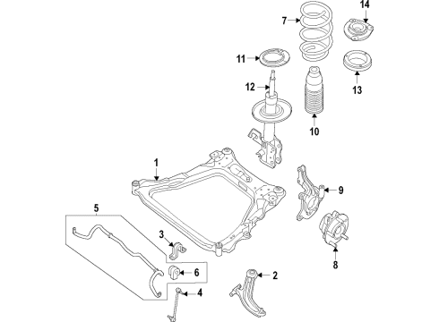 Seat-Front Spring,Lower Rubber Diagram for 54035-6LB0A