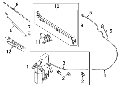 2021 Nissan NV Wiper & Washer Components Diagram