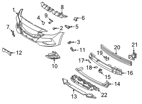 Finisher-Front Bumper Diagram for 62256-6LB0A