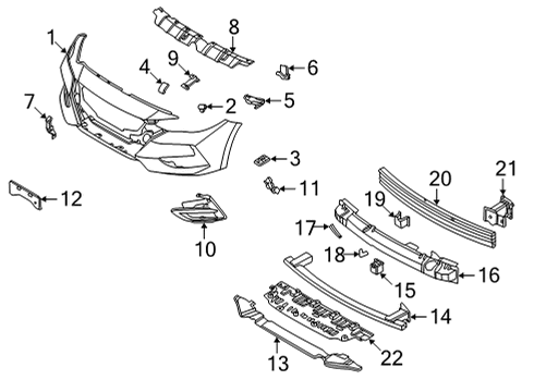 2020 Nissan Sentra Bumper & Components - Front Diagram