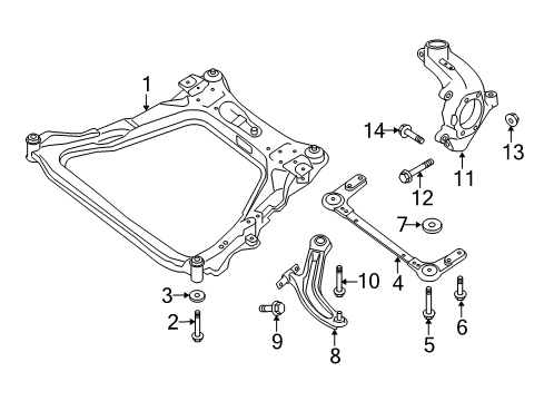 2021 Nissan Rogue Sport Front Suspension Components, Lower Control Arm, Stabilizer Bar Diagram 1