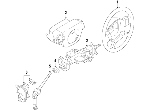 2020 Nissan Pathfinder Steering Column & Wheel, Steering Gear & Linkage Diagram 1