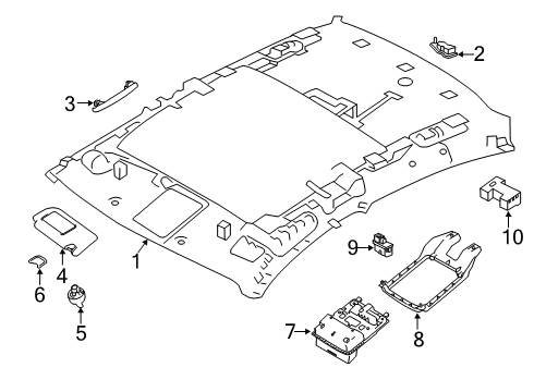 2022 Nissan Altima Interior Trim - Roof Diagram 1