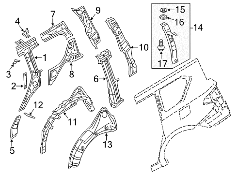 Protector-Rear Side,RH Diagram for 78870-1LB0A