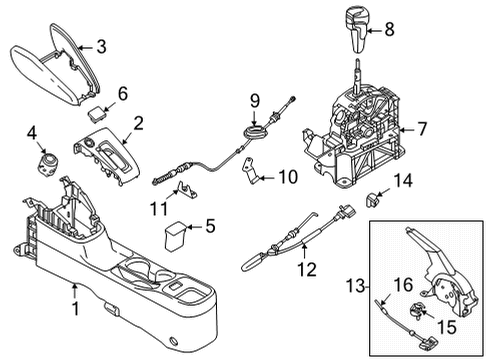 Knob Assy-Control Lever,Auto Diagram for 34910-5RA0A