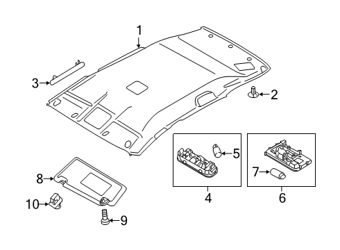 Headlining Assy Diagram for 73910-5RW4A