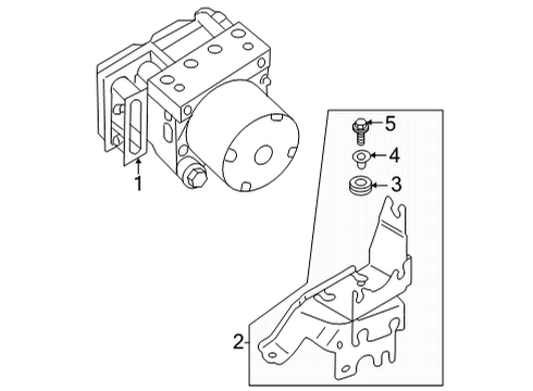 2021 Nissan Rogue ABS Components Diagram 1