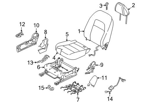 2020 Nissan Altima Passenger Seat Components Diagram 2
