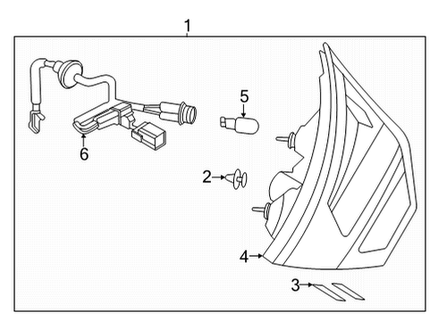 Harness-Sub,Rear Combination Lamp Diagram for 26551-6RA1A