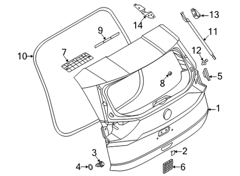 Back Plate-Door Diagram for 90139-6RA0A