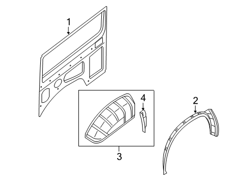 2021 Nissan NV Inner Structure - Side Panel Diagram 1