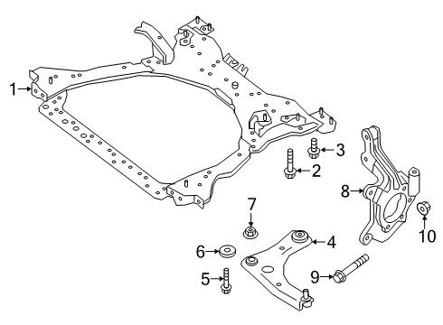 2020 Nissan Kicks Front Suspension Components, Lower Control Arm, Stabilizer Bar Diagram 1