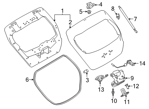 2020 Nissan Leaf Gate & Hardware Diagram