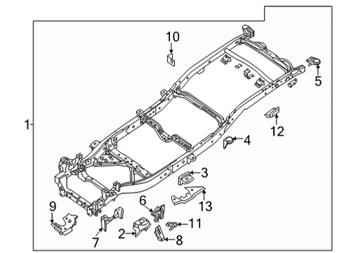 2022 Nissan Frontier Frame & Components Diagram
