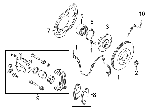 2021 Nissan Kicks Brake Components Diagram 1