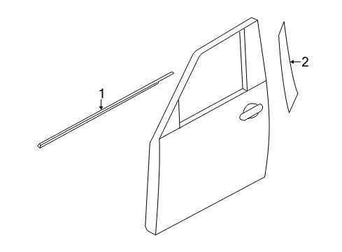 2022 Nissan Armada Exterior Trim - Front Door Diagram