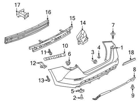 Moulding-Rear Bumper Diagram for 85070-6LB0A