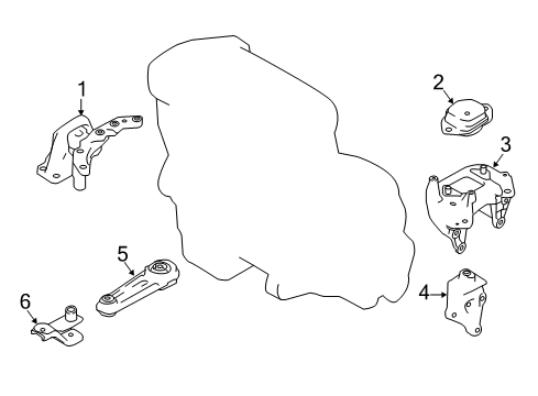 2021 Nissan Rogue Sport Engine & Trans Mounting Diagram