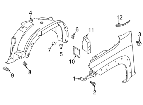 Protector-Front Fender,LH Diagram for 63841-9BU1A