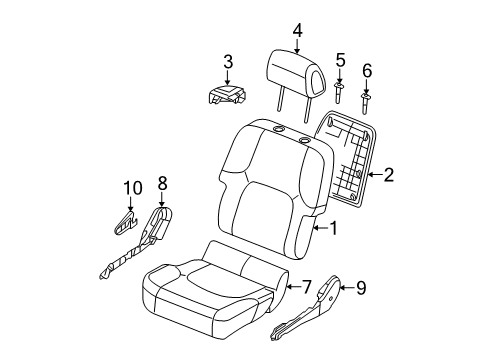 2021 Nissan Frontier Passenger Seat Components Diagram 1