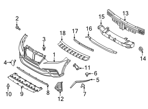 Bracket-Front Bumper Grille Diagram for 62252-5RY0A