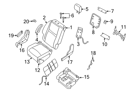 2020 Nissan Pathfinder Second Row Seats Diagram 1