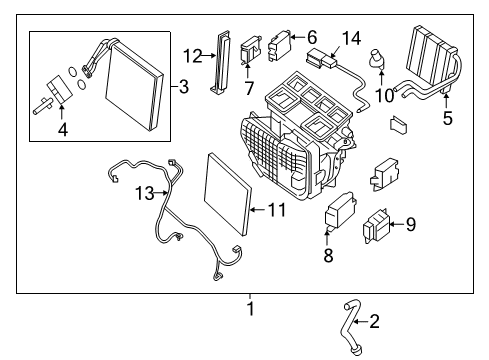 Evaporator Assy-Front Diagram for 27280-9UC0B
