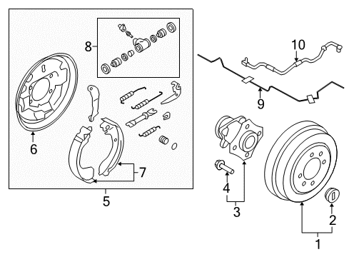 Hub Assembly Rear Diagram for 43202-9SM0A
