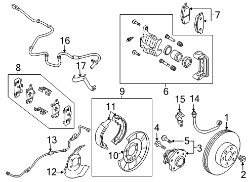2020 Nissan Rogue Sport Brake Components Diagram 3