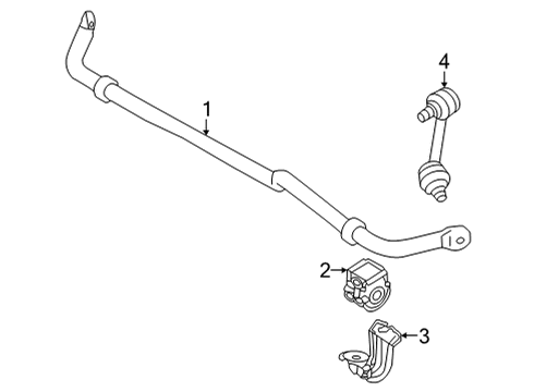2021 Nissan Rogue Stabilizer Bar & Components - Rear Diagram 2