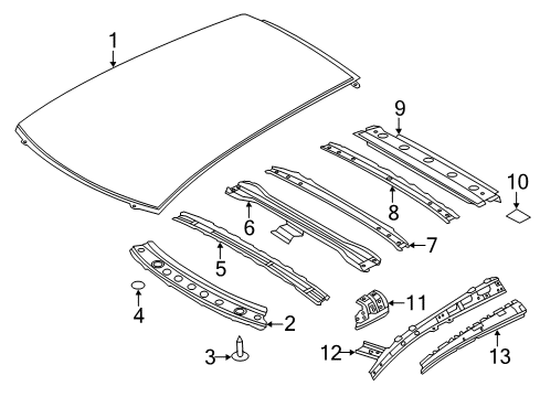 2020 Nissan Leaf Roof & Components Diagram