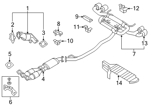 2021 Nissan GT-R Exhaust Components Diagram