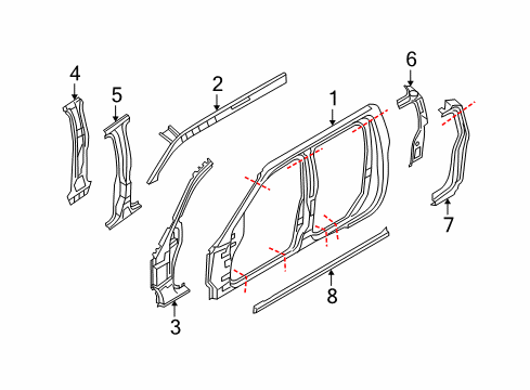 Reinforce-Lock Pillar,OUTR RH Diagram for G6514-9BSMB