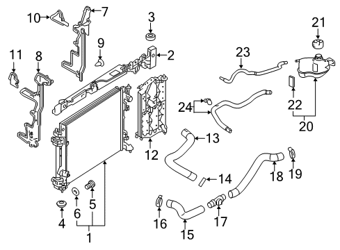 Bracket-Radiator Mounting,Upper Diagram for 21542-6MA3A