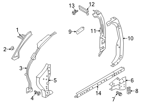 Pillar Assy-Lock,Inner LH Diagram for G6641-9FVAA