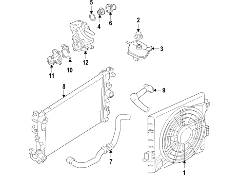 2021 Nissan Rogue Cooling System, Radiator, Water Pump, Cooling Fan Diagram 3