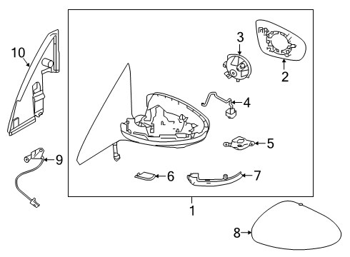 Actuator Assy-Mirror,RH Diagram for 96367-5NA1A