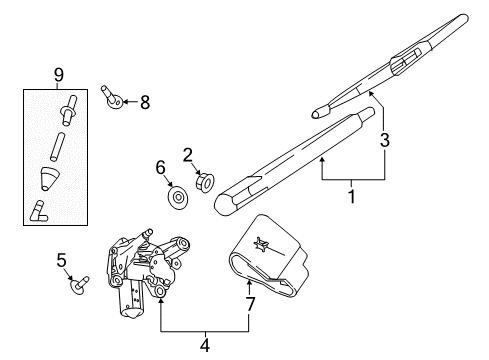 2020 Nissan Rogue Sport Wiper & Washer Components Diagram 1