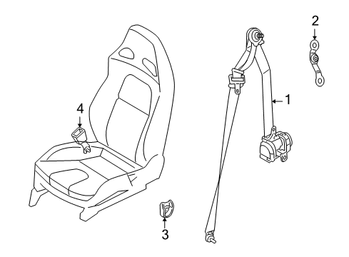 2020 Nissan GT-R Seat Belt Diagram 1
