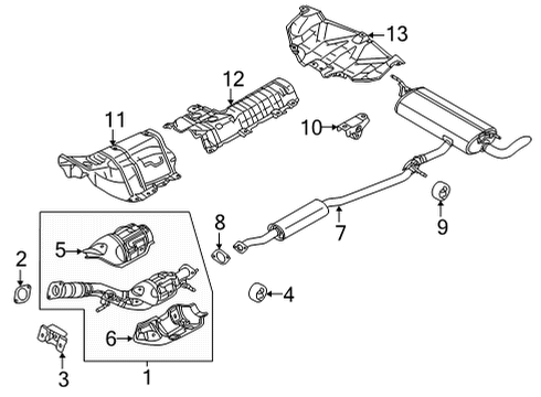 2021 Nissan Rogue Exhaust Components Diagram