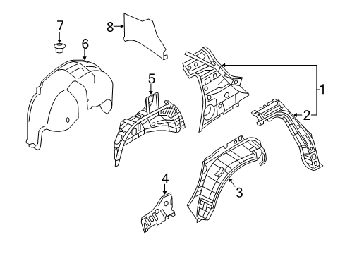 2021 Nissan Leaf Inner Structure - Quarter Panel Diagram