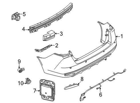 Bracket-Rear Bumper Side,LH Diagram for 85221-5EE0A